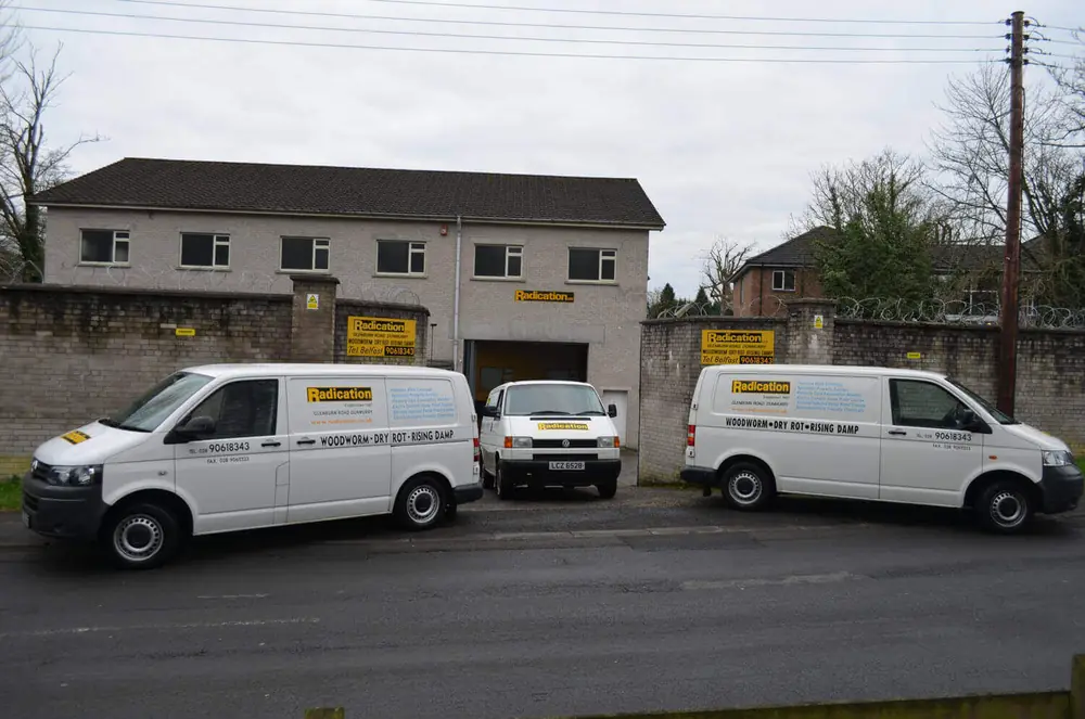 Radication surveyor inspecting a property